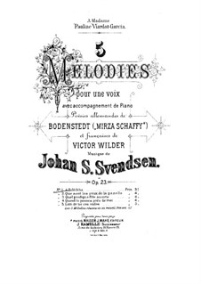 Five Romances for Voice and Piano, Op.23: Nr.1 Zuléïkha by Johan Svendsen