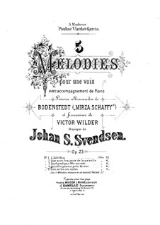 Five Romances for Voice and Piano, Op.23: Nr.4 O, wie mir schweren Dranges by Johan Svendsen