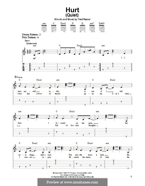Hurt (Nine Inch Nails) by T. Reznor - sheet music on MusicaNeo Hurt (Nine Inch Nails) by T. Reznor - sheet music on MusicaNeo