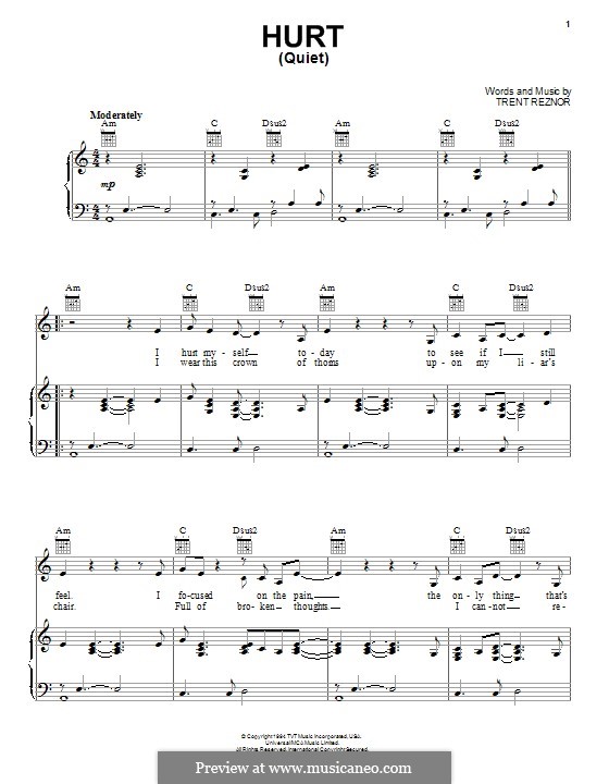 Hurt (Nine Inch Nails) by T. Reznor - sheet music on MusicaNeo Hurt (Nine Inch Nails) by T. Reznor - sheet music on MusicaNeo