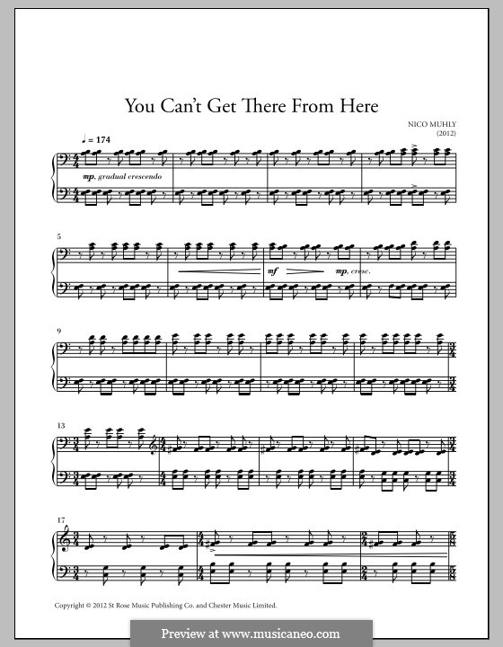 You Can't Get There from Here: For piano by Nico Muhly