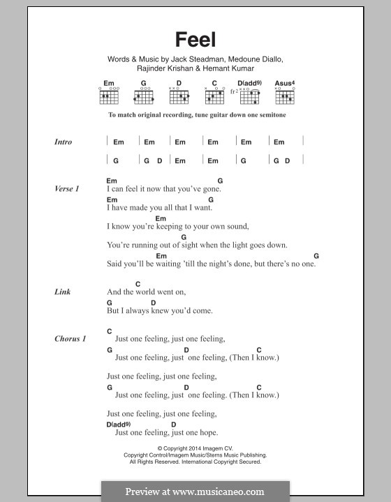 Feel (Bombay Bicycle Club): Lyrics and chords by Jack Steadman, Rajinder Krishan, Hemant Kumar, Medoune Diallo