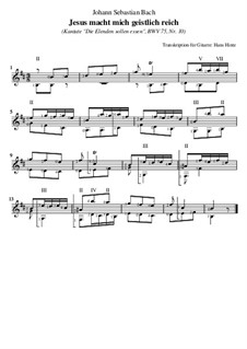 Die Elenden sollen essen, BWV 75: Nr.10 Jesus macht mich geistlich reich, für Gitarre by Johann Sebastian Bach