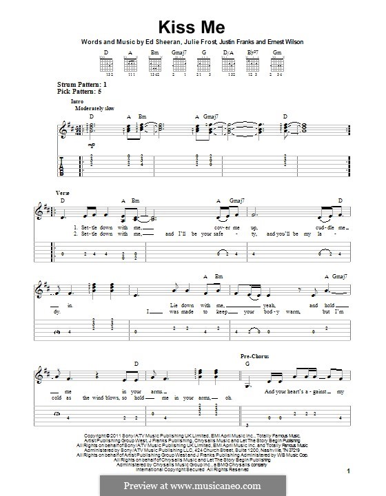 Kiss Me: For guitar with tab by Ed Sheeran, Julie Frost, Justin Franks
