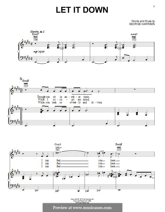 Let It Down: For voice and piano (or guitar) by George Harrison