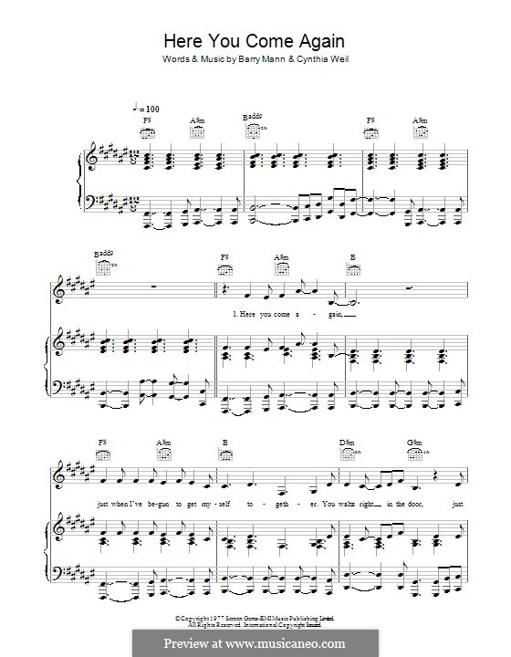 Dolly Parton Here You Come Again Chords