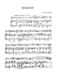 Romance for Viola and Orchestra, Op.85: Version for viola and piano – score by Max Bruch