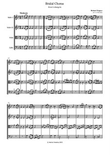 Bridal Chorus: For string quartet – parts by Richard Wagner