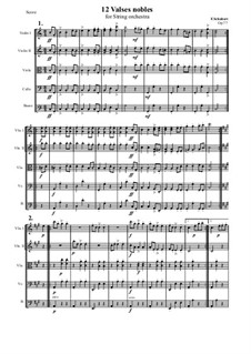 Valses nobles for Piano, D.969 Op.77: Arrangement for string orchestra - score and parts by Franz Schubert