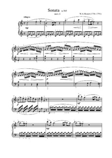 Sonata for Piano No.16 in C Major, K.545: Movement I by Wolfgang Amadeus Mozart