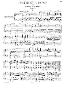 Symphony No.3 in E Flat Major 'Rhenish', Op.97: Version for piano by Robert Schumann