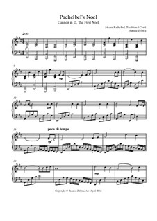Pachelbel's Noel: For piano by Johann Pachelbel, folklore