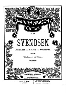 Romance, Op.26: For violin (or cello) and piano – score, solo part by Johan Svendsen