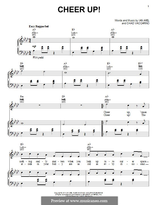 Cheer Up! (A Great Big World): For voice and piano (or guitar) by Ian Axel, Chad Vaccarino