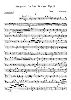 Symphony No.3 in E Flat Major 'Rhenish', Op.97: Cello part by Robert Schumann