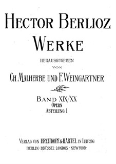 Béatrice et Bénédict (Beatrice and Benedick), Op.27: Full score by Hector Berlioz