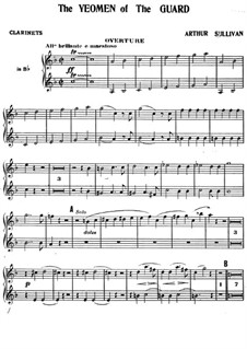 The Yeomen of the Guard: Clarinets part by Arthur Seymour Sullivan