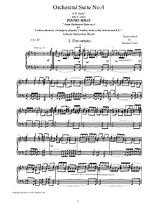 Orchestral Suite No.4 in D Major, BWV 1069: Ouverture, for piano by Johann Sebastian Bach