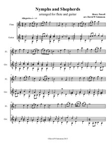 The Libertine. Nymphs and Shepherds, Z.600: For flute and guitar by Henry Purcell