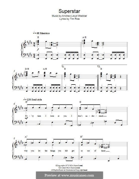 Superstar (Jesus Christ Superstar) by A.L. Webber on MusicaNeo