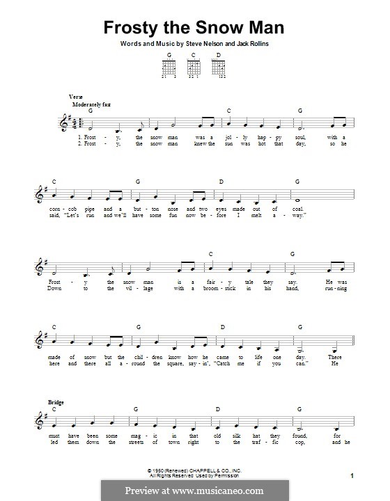 Frosty the Snow Man: For guitar with tab by Jack Rollins, Steve Nelson