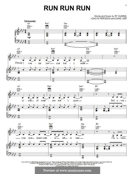 Run Run Run: For voice and piano (or guitar) by Joacim Persson, David Jost, Ry Mitchell Cuming