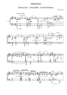 Album Leaf, EG 109: For piano by Edvard Grieg