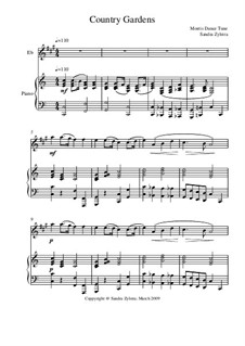Country Gardens: Score for two performers (in E Flat) by folklore