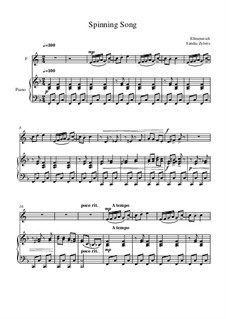 The Spinning Song: Score for two performers (in F) by Albert Ellmenreich