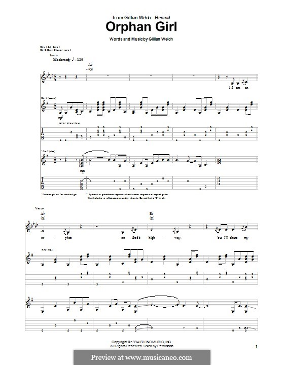 Orphan Girl: For guitar with tab by Gillian Welch