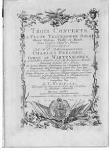 Concertos for Flute and Orchestra, Op.2: Concertos for Flute and Orchestra by Johann Friedrich Klöffler