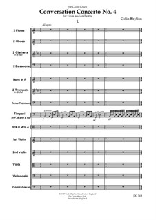 Conversation Concerto No.4 for viola and orchestra, B104: ConScore only by Colin Bayliss