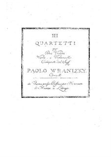 Three String Quartets, Op.2: Three String Quartets by Paul Wranitzky