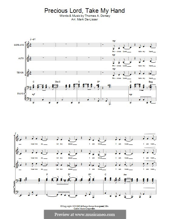 Precious Lord, Take My Hand (Take My Hand, Precious Lord): For mixed choir by Thomas A. Dorsey