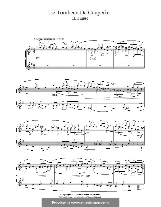 Le tombeau de Couperin for Piano, M.68: Fugue by Maurice Ravel