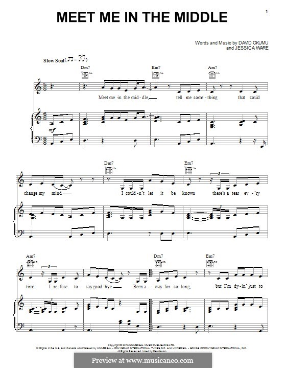 Meet me in the middle by j ware d okumu sheet music on musicaneo