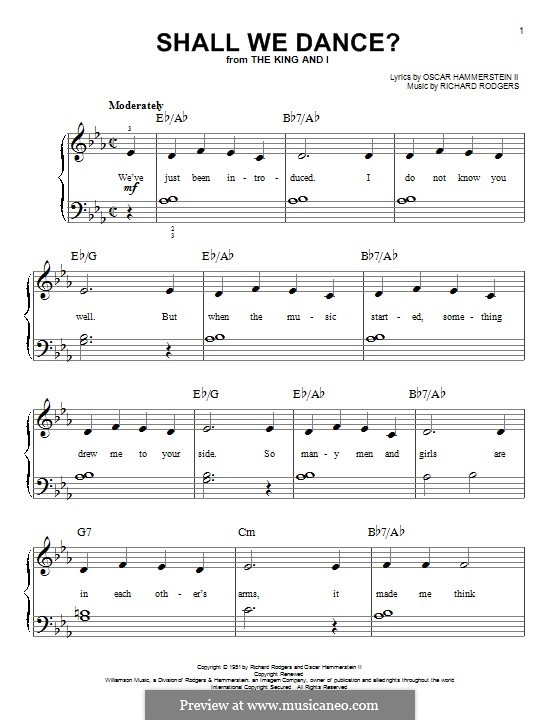 Shall We Dance? (from The King and I): For piano by Richard Rodgers