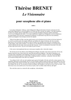 Le Visonnaire: For alto saxophone and piano by Thérèse Brenet
