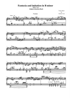 Fantasia with Imitation in B Minor, BWV 563: For piano by Johann Sebastian Bach