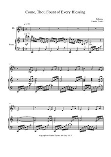 Come, Thou Fount of Every Blessing: Score for two performers (in B Flat) by folklore