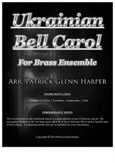 Carol of the Bells: For brass ensemble by Mykola Leontovych