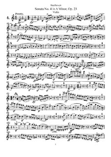 Sonata for Violin and Piano No.4, Op.23: Solo part by Ludwig van Beethoven