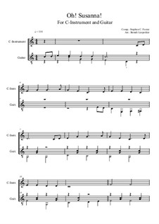 Oh! Susanna: For C-instrument and guitar by Stephen Collins Foster