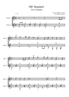 Oh! Susanna: For two guitars (C Major) by Stephen Collins Foster