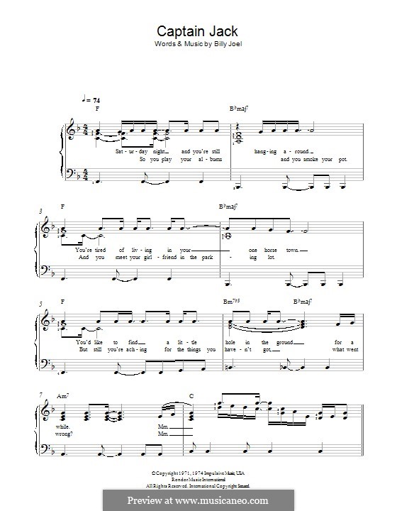 Captain Jack by B. Joel sheet music on MusicaNeo