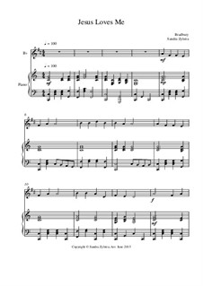 Jesus Loves Me: Score for two performers (in B Flat) by William Batchelder Bradbury