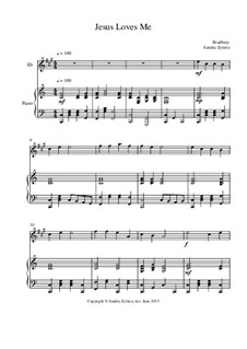 Jesus Loves Me: Score for two performers (in E Flat) by William Batchelder Bradbury