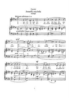 Amarilli, mia bella: F minor by Giulio Caccini