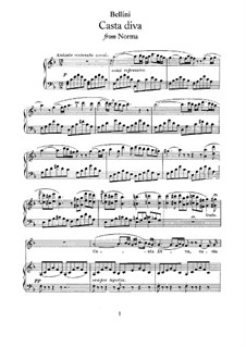 Casta diva, che inargenti: For soprano and piano by Vincenzo Bellini