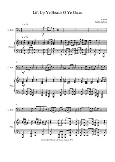 Lift Up Ye Heads, O Ye Gates: Score for two performers (in C) by Georg Friedrich Händel
